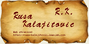 Rusa Kalajitović vizit kartica